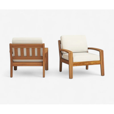 Fauteuil club en acacia massif