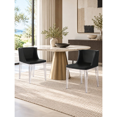 Chaise de salle à manger rembourrée Flora Pangea Home Marcia Doner