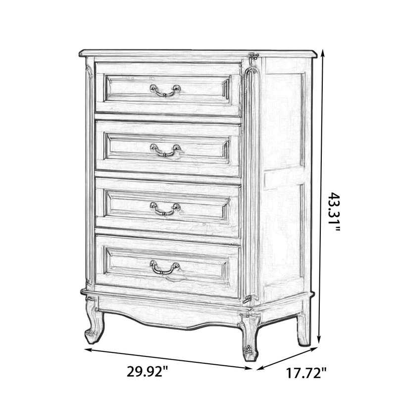 Buffet en bois manufacturé et brun noisette, H 43,31 po x l 29,92 po x P 17,72 po