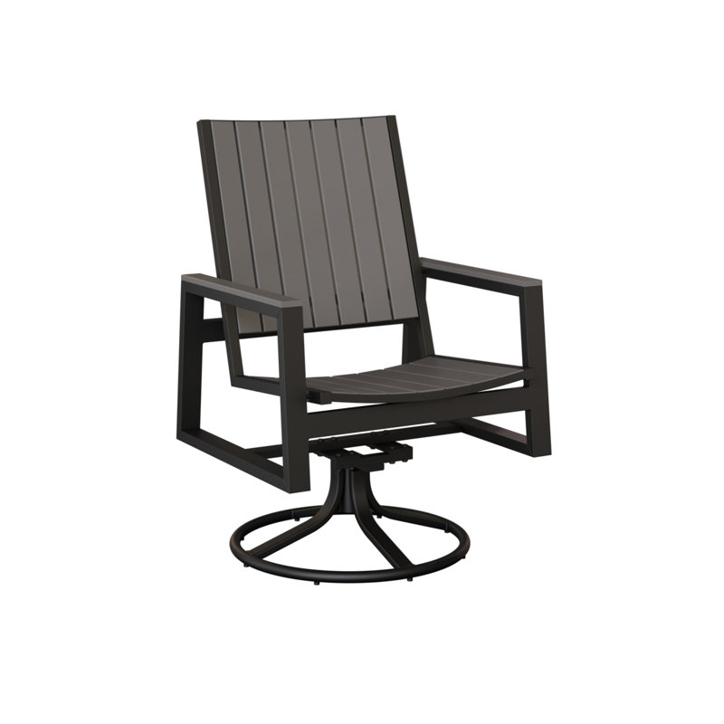 Chaise berçante berçante pivotante Berlin Gardens Vida, Gris clair / noir mat