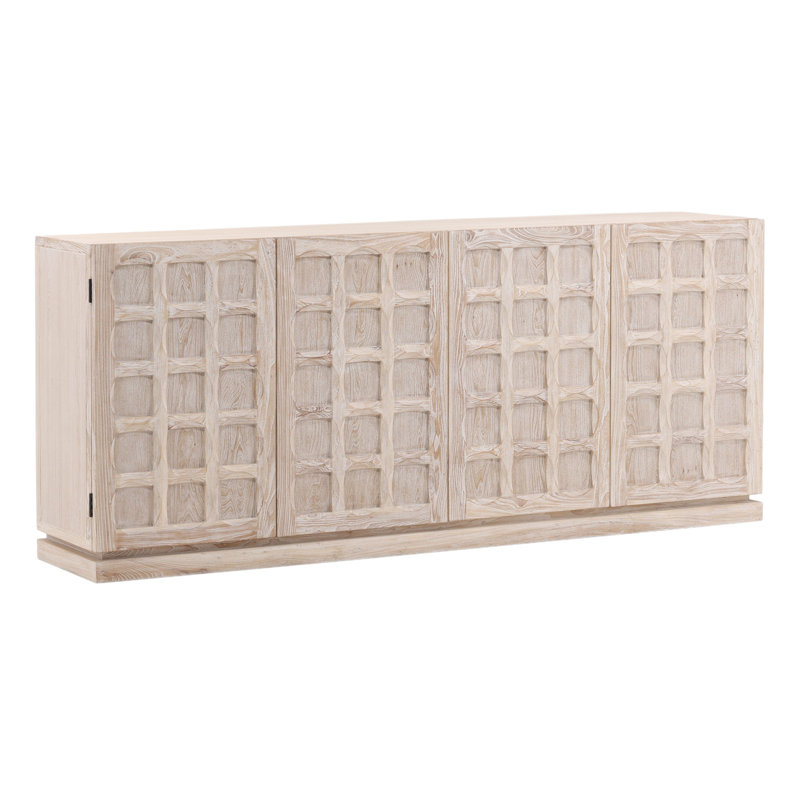 Harrison 86" Elm Wood Sideboard, Whitewash