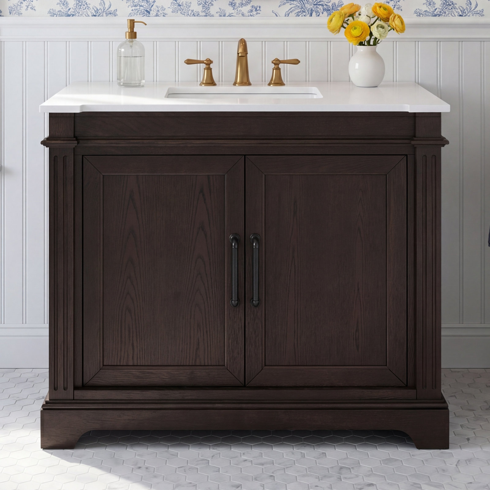 Elvie 42" Oak Single Bathroom Vanity