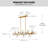 Faustena 16-Light Dimmable Bubble Glass Golden Sputnik Modern Linear Chandelier