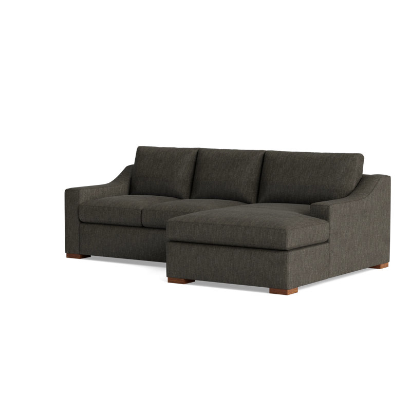 Lucca Chaise Sectional, Right Hand Facing, Performance Weave - Onyx