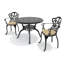 Ensemble de salle à manger bistro 3 pièces, table ronde de 100 cm avec trou pour parasol et 2 fauteuils avec coussins beiges-967057246-967057247