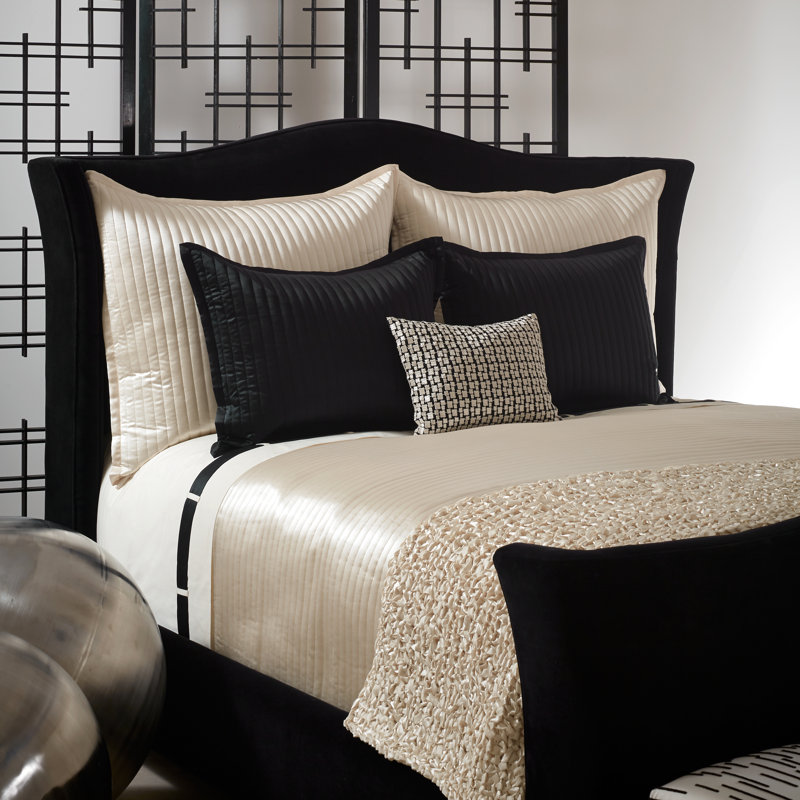 Charmeuse Channel Quilt Coverlet, King Coverlet, Sand