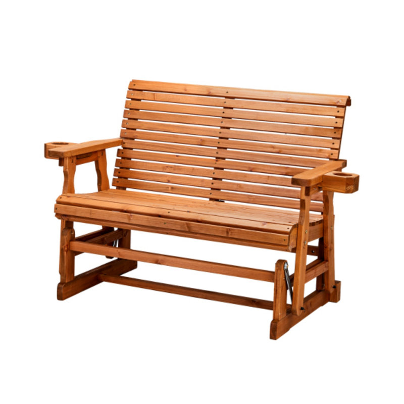 Solid Wood Two-Person Patio Glider, Teak