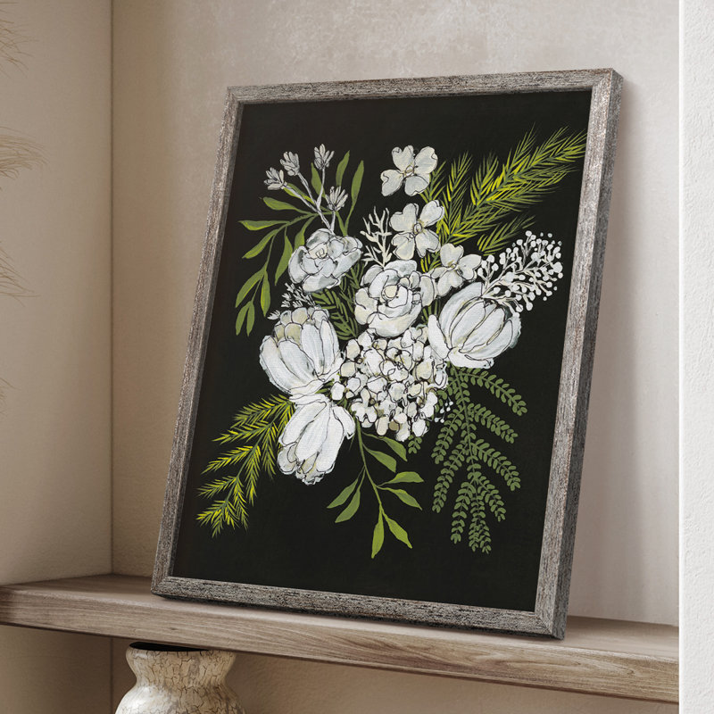 Alabaster Bouquet II Framed Print - Solid Wood, 30" H x 24" W