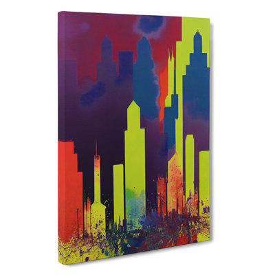 Splashed City Skyline No.5 Abstract - Wall Art