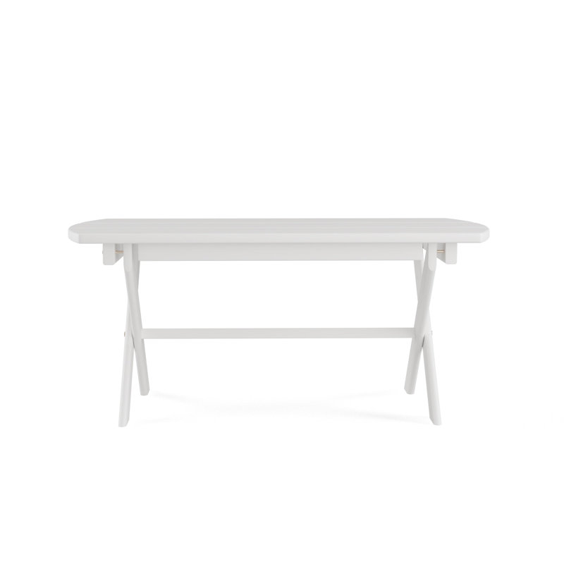  Table pliante d'extérieur ovale, blanc-1, Peinture blanche