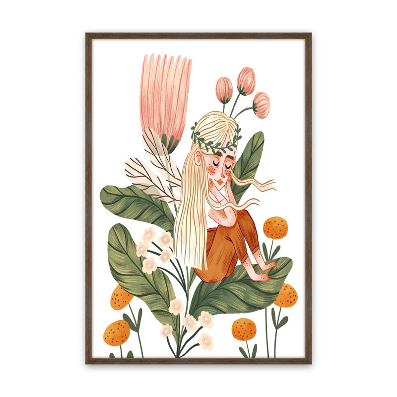 «Flower Fairy» par Iz Ptica, reproduction d'art sur toile, Brun, H 16 po x l 12 po