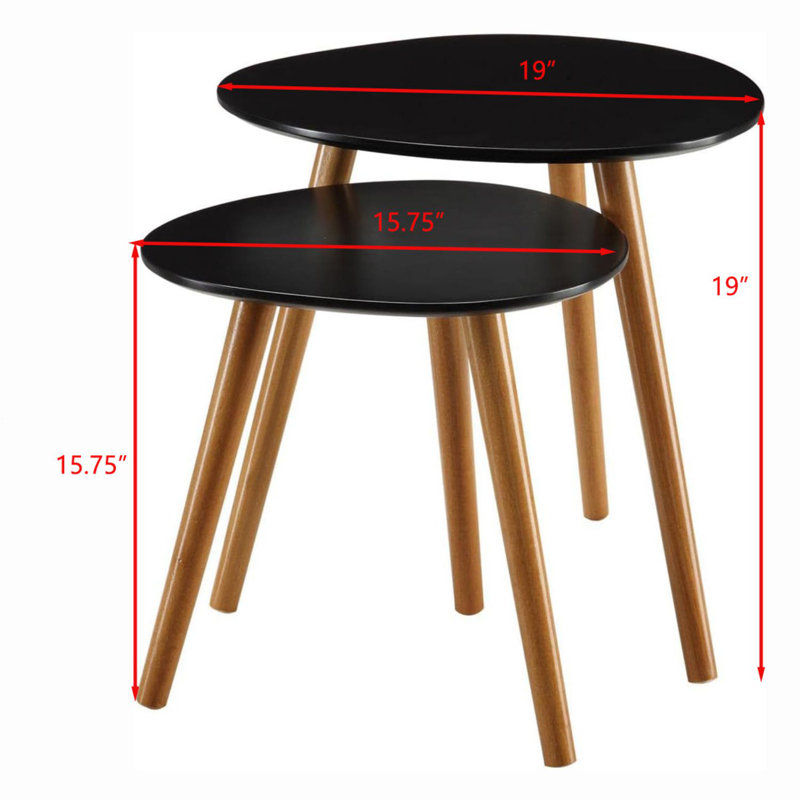 Nesting End Tables,Set of 2, Black