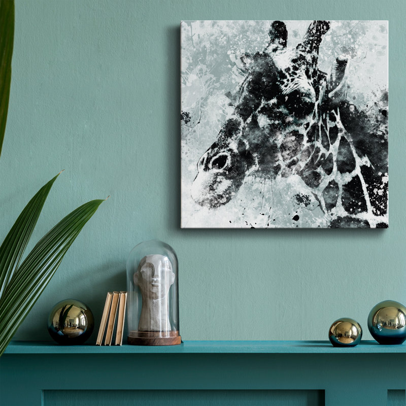 Girafe - reproduction sur toile, H 10 po x l 10 po x P 1,5 po