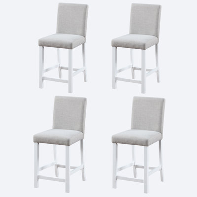Ensemble de chaises à hauteur de comptoir pour 4 personnes, chaise de cuisine avec siège rembourré, tabouret de bar à hauteur de comptoir pour salle à manger, gris