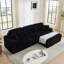 Canapés modulaires | Divan-lit en forme de L moderne minimaliste, peu encombrant pour le salon Chambre à coucher | Noir | Mousse