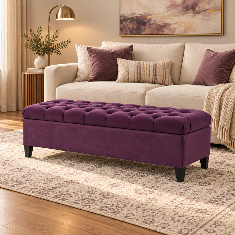 GLOUSTER STORAGE OTTOMAN, Purple
