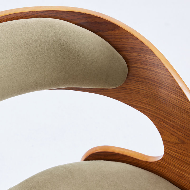 Chaise rembourrée avec structure en bois, Vert, 2