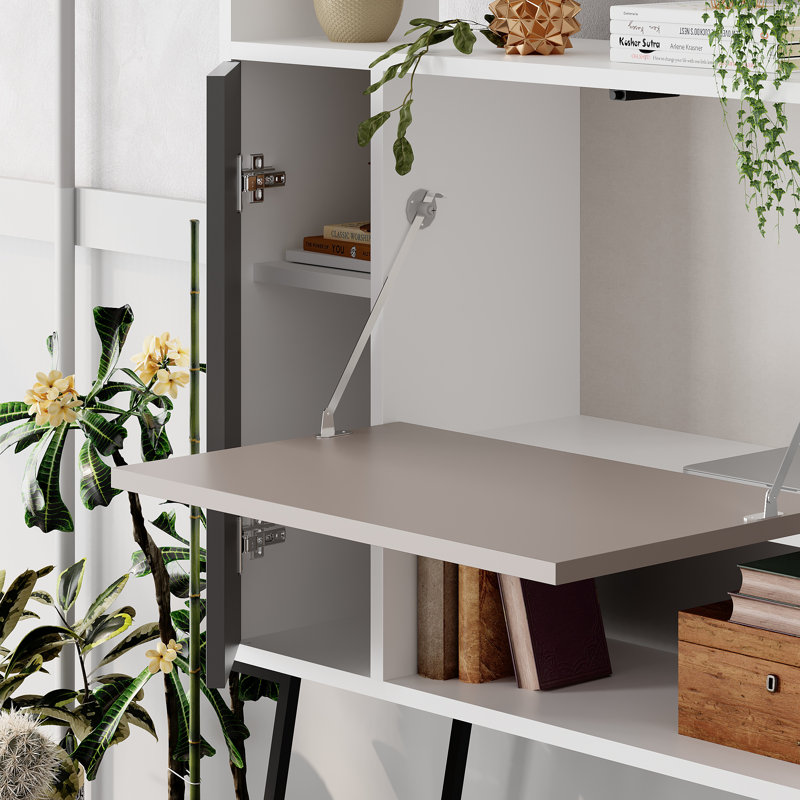 Ziva Desk, White/Light Mocha/Anthracite