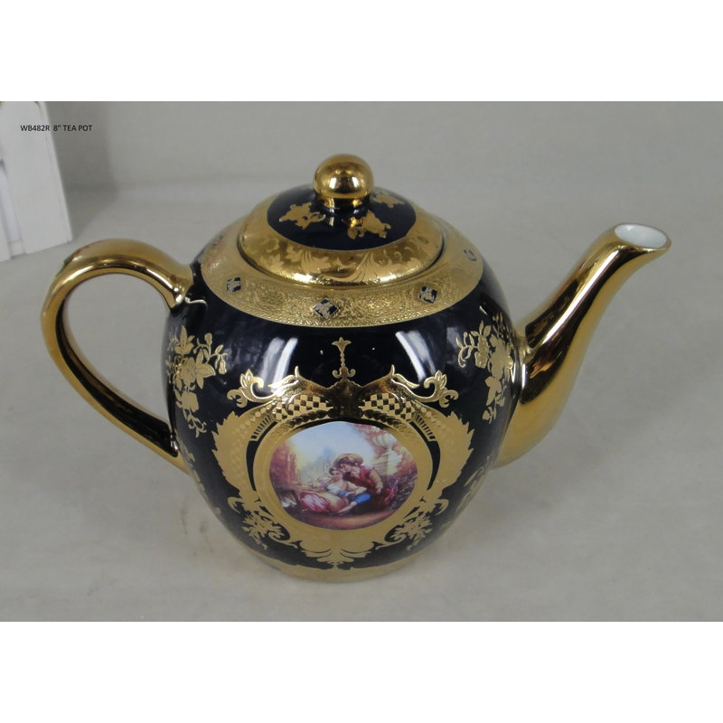 Pot de thé en porcelaine de porcelaine Kendall