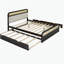 Lit double avec tablettes de rangement