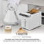 Tower Mirage Kettle with Digital Control Panel,1.7L White and Chrome and Mirage 2 Slice Digital Toaster White with Chrome Trim