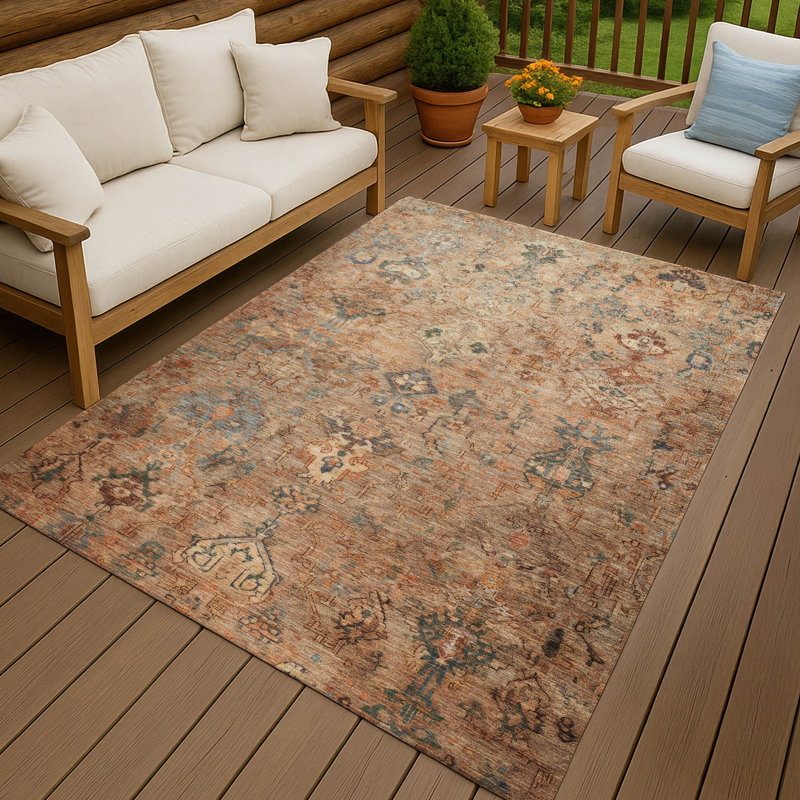 Tapis intérieur / extérieur lavable à la machine Matteson ACN2320 Global, Rectangle 5 pi x 7 pi 6 po