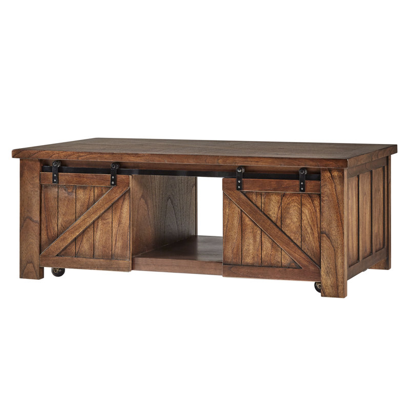 Table basse avec rangement Dedrick, Brun cerise