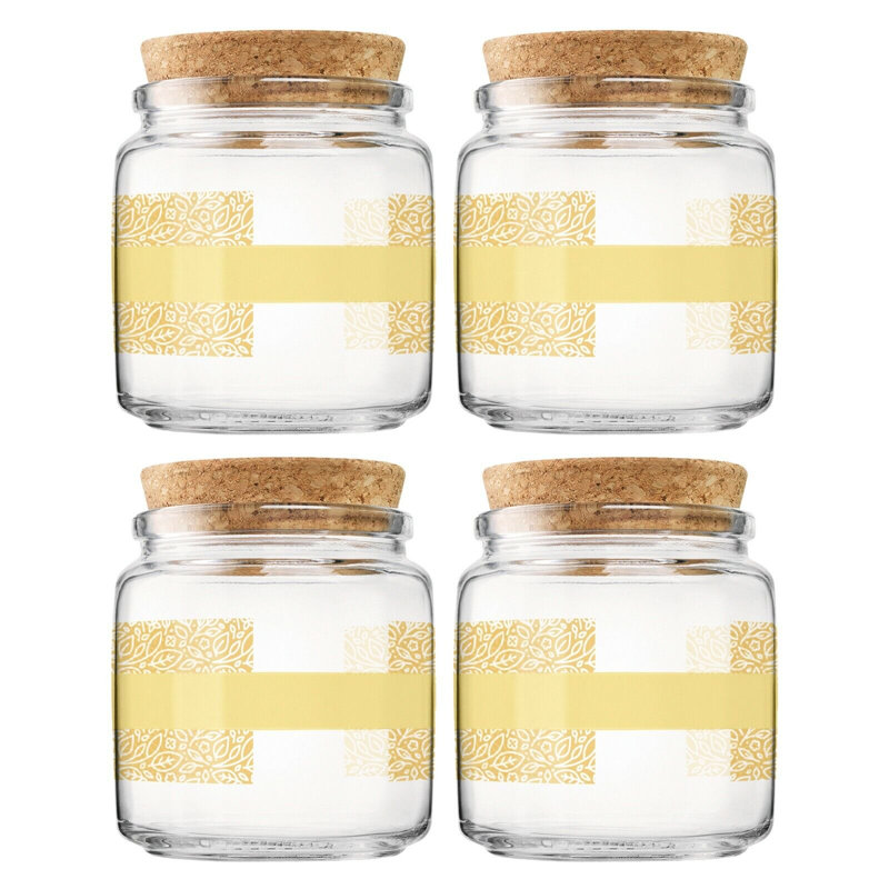 Glass Jar - Set of 2, Yellow