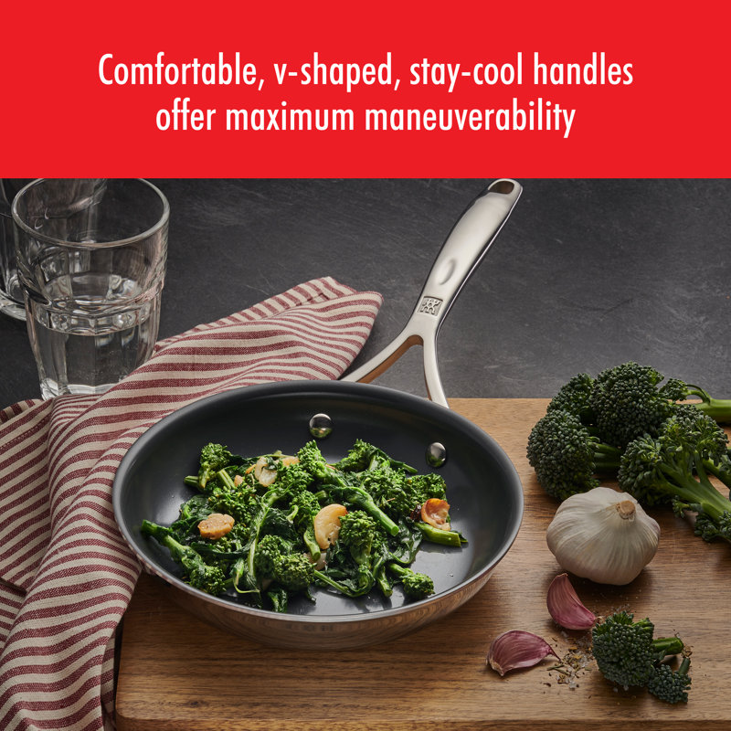 ZWILLING Energy Plus Stainless Steel Ceramic Nonstick Fry Pan Set
