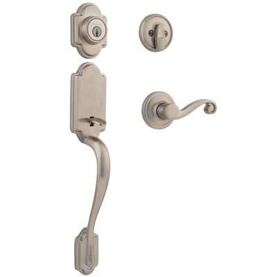Arlington Handleset with Deadbolt and Lido Door Lever and Rosette