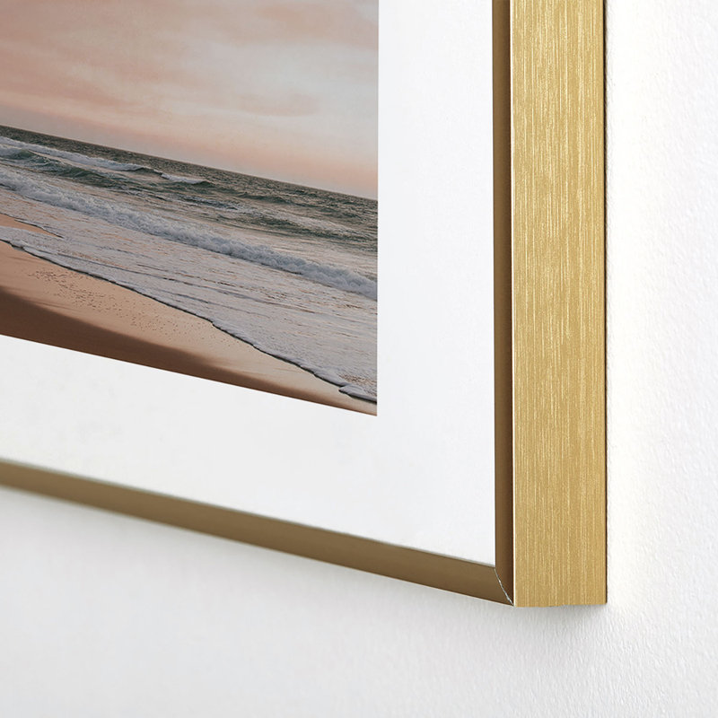 «Hello Twiggs Pink Sky Soft Waves», reproduction d'art en métal, H 10 po x l 8 po, Or