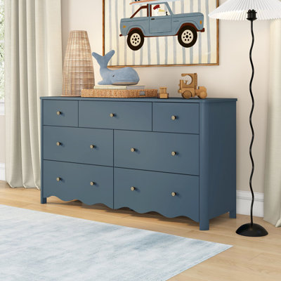 Sutton 7 Drawer Dresser, Misty Blue