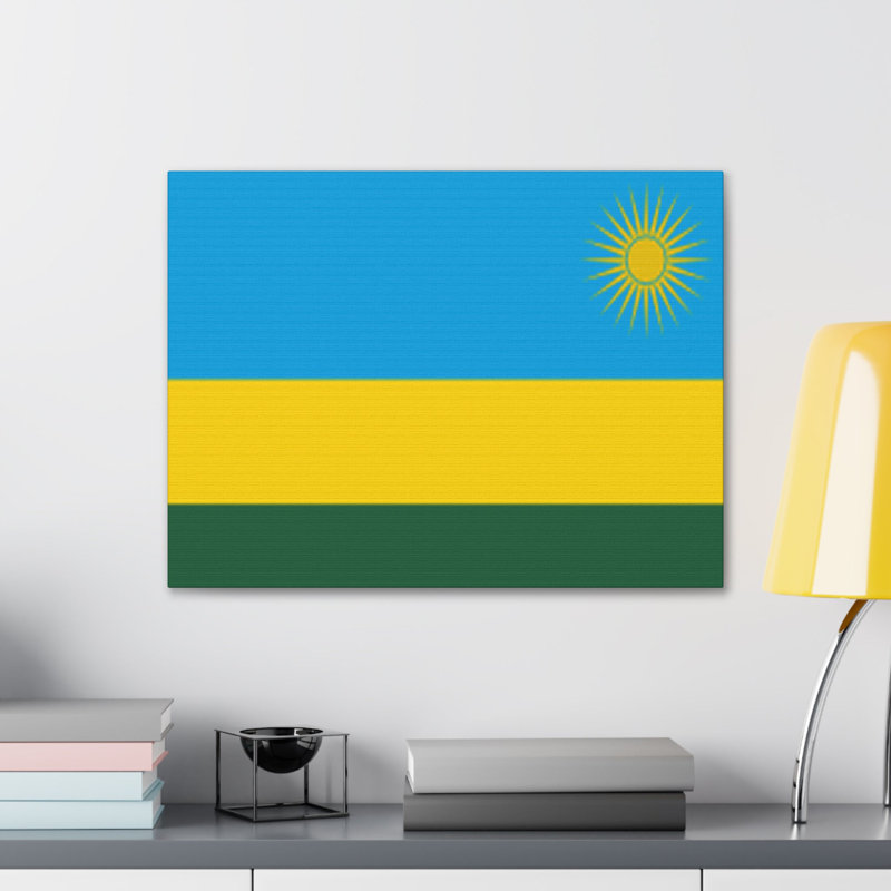 «Drapeau du pays rwandais» sur toile, H 18 po x l 24 po