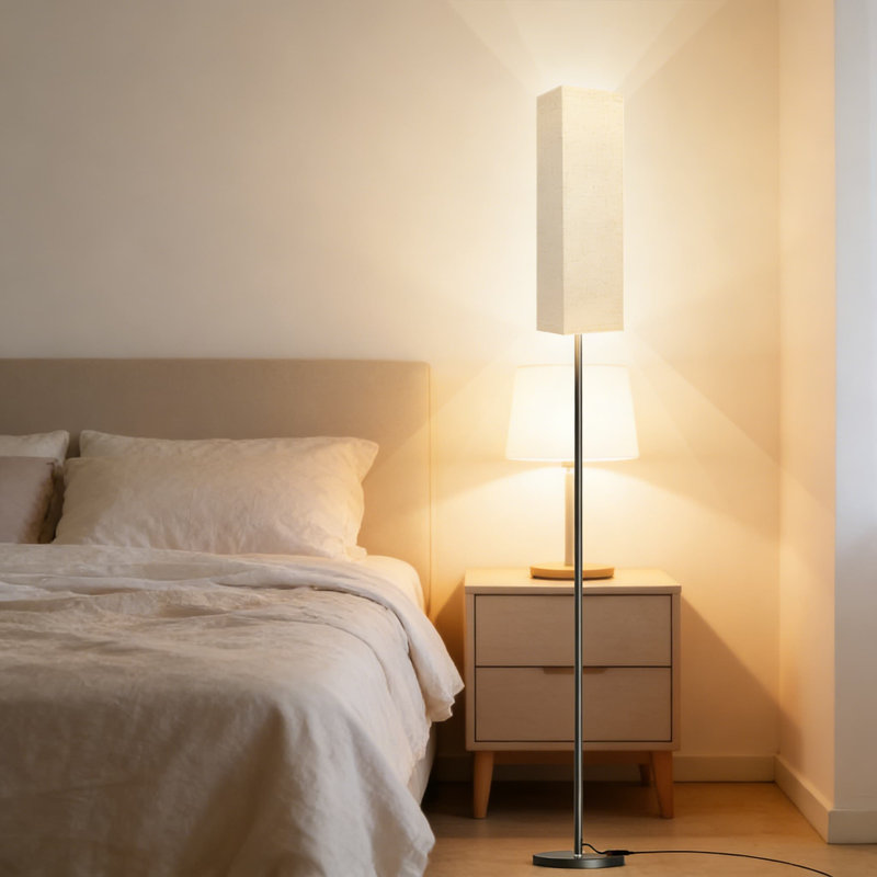 Modern LED Floor Lamp With Remote Control - Adjustable Color Temperature & Stepless Dimmer For Living Room, Bedroom, And Office