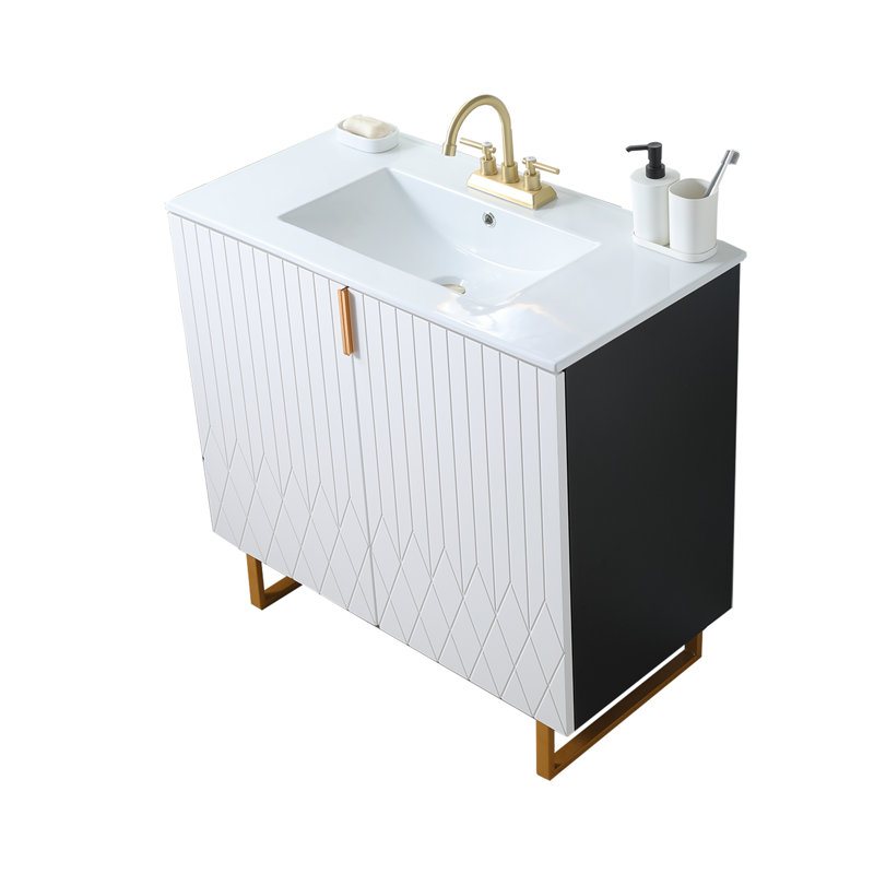 Ensemble de meuble-lavabo simple blanc 36 po, 36"
