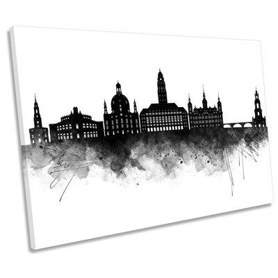 Dresden Abstract City Skyline - Wrapped Canvas Print