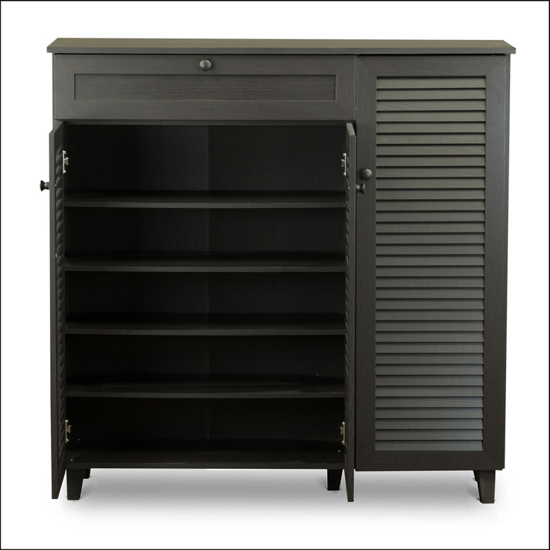 Kait 18 Pair Shoe Storage Cabinet, Espresso