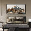 «Western Wood Effect Landscape Geometric Mountain Landscape», incrustation en bois sur toile-111375502-98041964