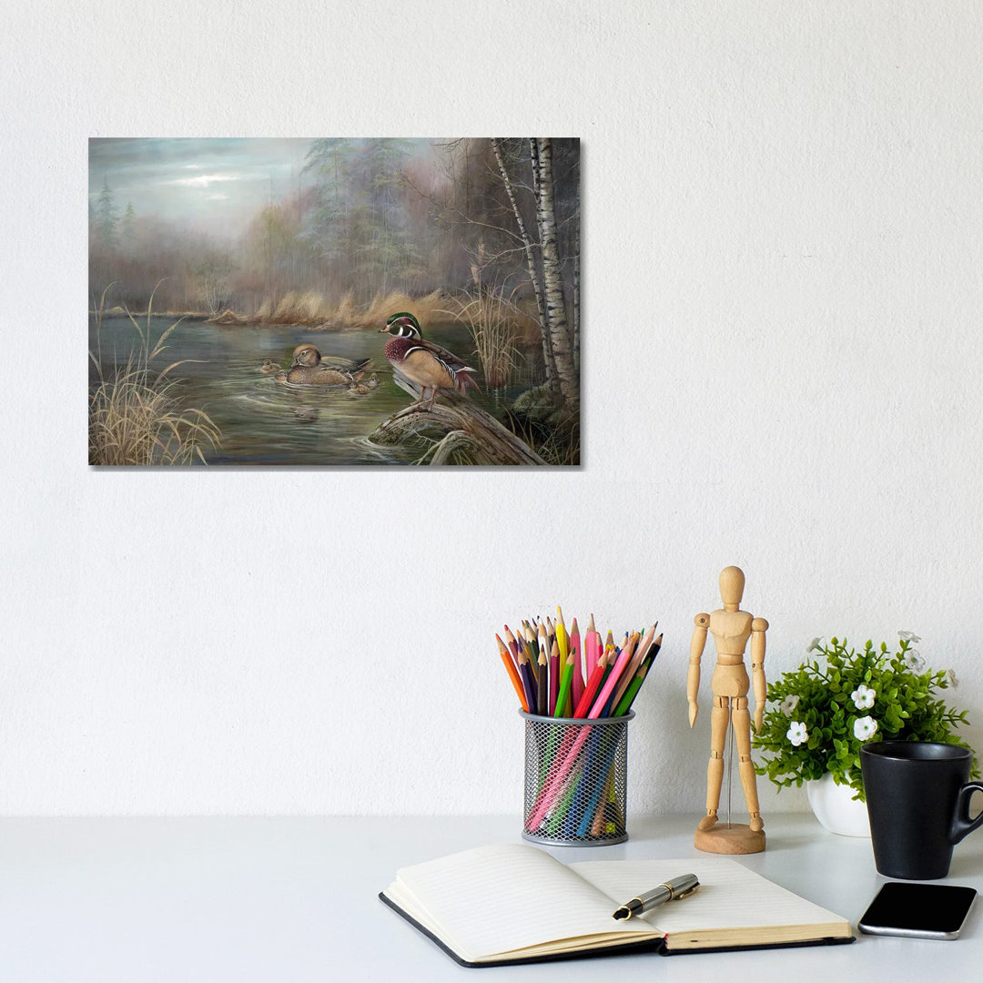 Blue Teal von Ruane Manning - Giclée auf Leinwand ohne Rahmen mit Galerieeinband