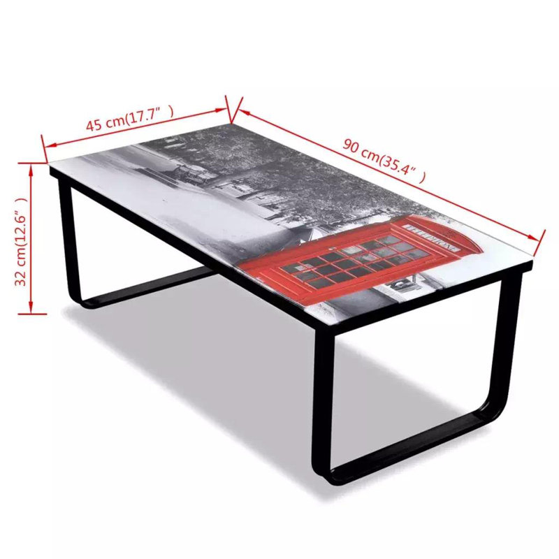 Wieze Coffee Table, Grey/Red