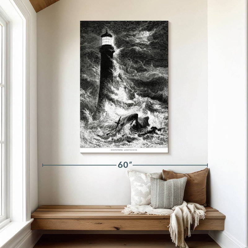 Lighthouse in storm Aletra, H 48 po x l 32 po