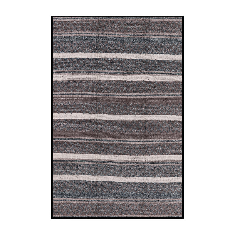 Tapis gris à rayures Ellijay, Rectangle 7 pi x 10 pi