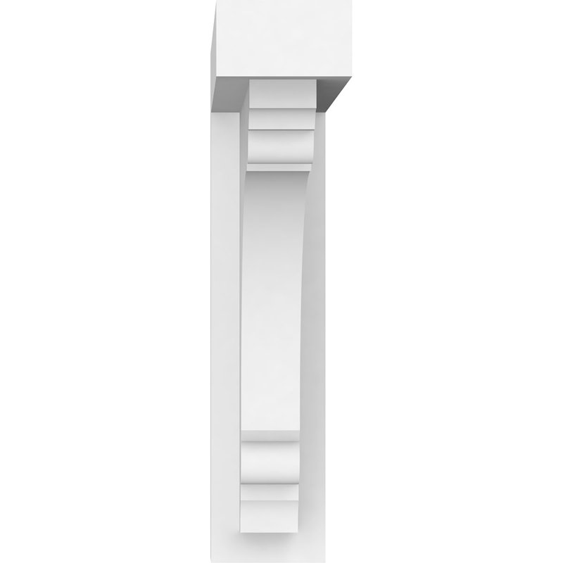 2"W x 9"D x 9"H Standard Warren Architectural Grade PVC Bracket, 9" H x 2" W x 9" D