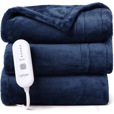 Jeté électrique chauffant pour couverture, couvertures chauffantes réversibles en flanelle bicolore, jets chauffants doux pour canapé avec 5 réglages de chaleur et 4 heures d'arrêt automatique, gris foncé / gris clair, 50 po x 60 po
