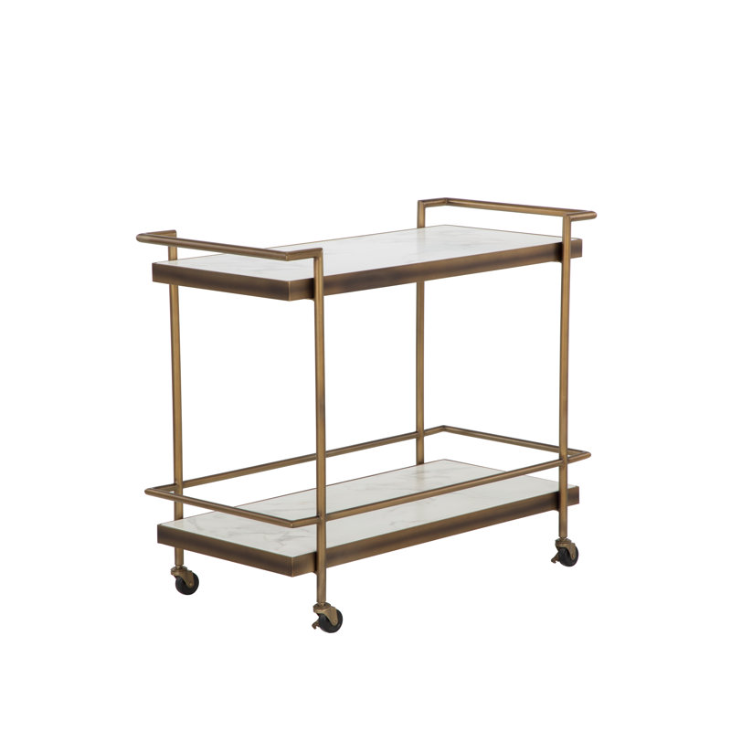 Gavriella Metal Bar Cart - White