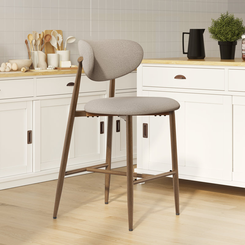 Tabouret de comptoir rembourré Westhampton, Chameau, 1