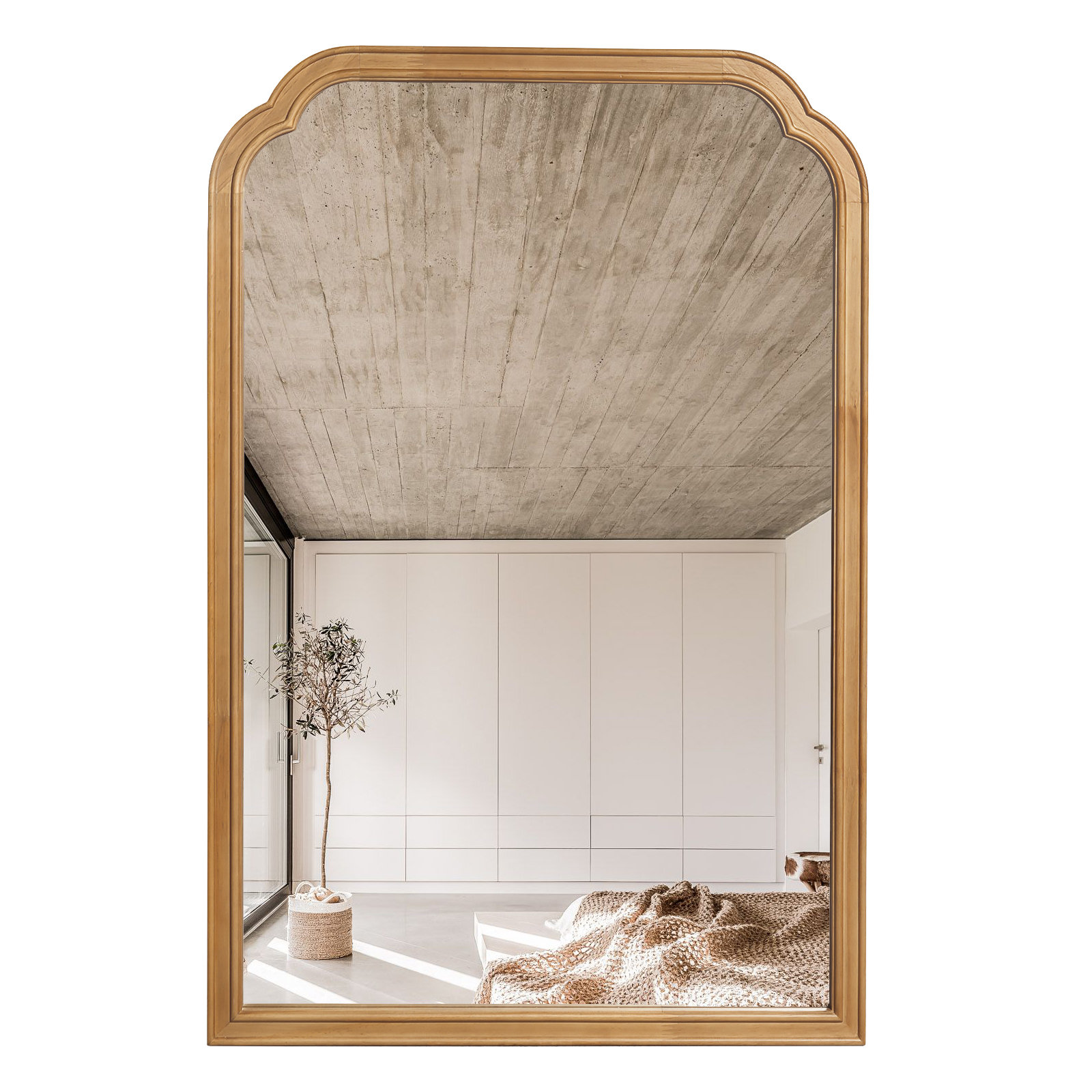 Winston Porter Ancalin Wood Accent Wall Mirror