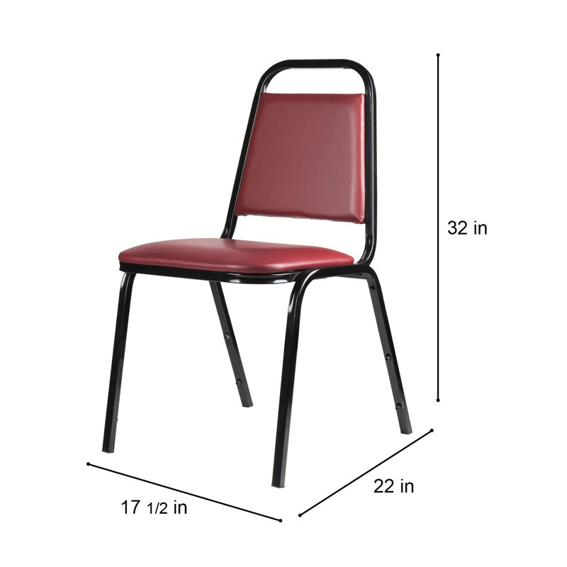 Chaise empilable Stella, paquet de 2, Rouge