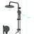 Matte Black Handheld Shower System With 8" Rainfall Head - 3-Setting , Adjustable Slide Bar, Corrosion Resistance, Easy Lime Scale Cleanup, Swivel Spout, Wall Mounted & Corrosion, 59" Hose Length,