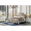 Sicily Bed, Classic Carved Frame, Tufted Grey Faux Leather-112254056-122056822
